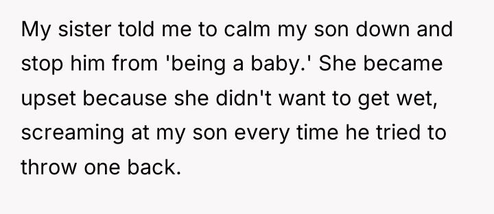 My sister told me to calm my son down and...