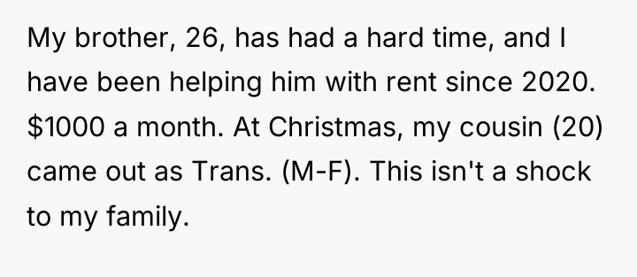 My brother, 26, has had a hard time, and I...