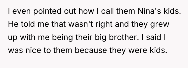 I even pointed out how I call them Nina's kids....