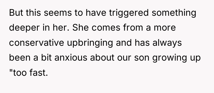 But this seems to have triggered something deeper in her....