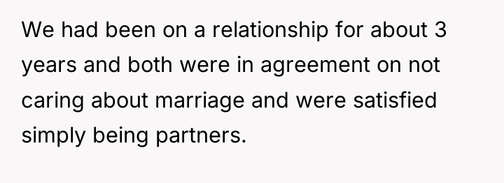 We had been on a relationship for about 3 years...