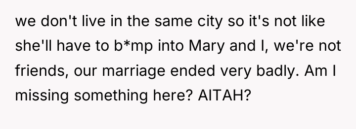 we don't live in the same city so it's not...