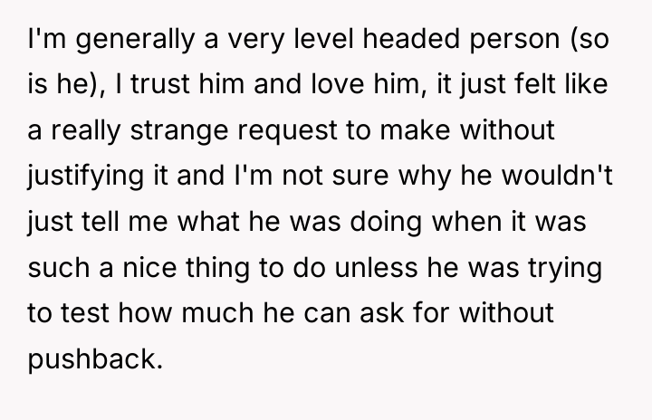 I'm generally a very level headed person (so is he),...