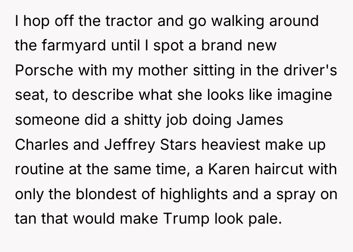 I hop off the tractor and go walking around the...