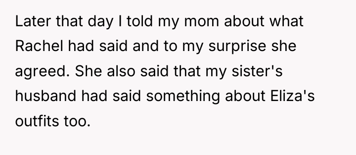 Later that day I told my mom about what Rachel...