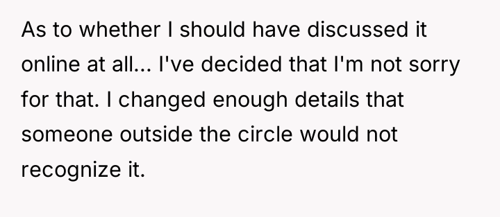 As to whether I should have discussed it online at...