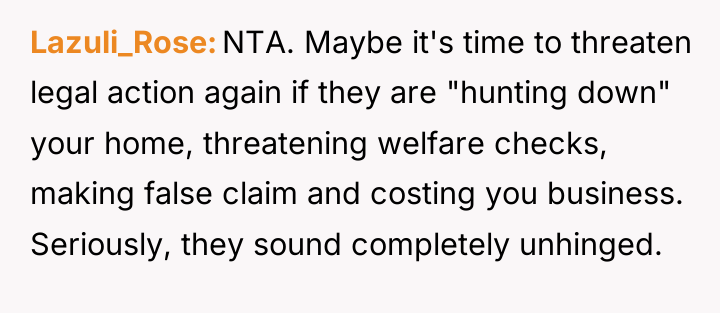 Lazuli_Rose NTA. Maybe it's time to threaten legal action again...