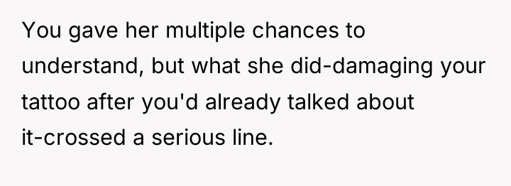You gave her multiple chances to understand, but what she...