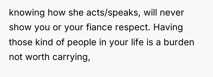 knowing how she acts/speaks, will never show you or your...