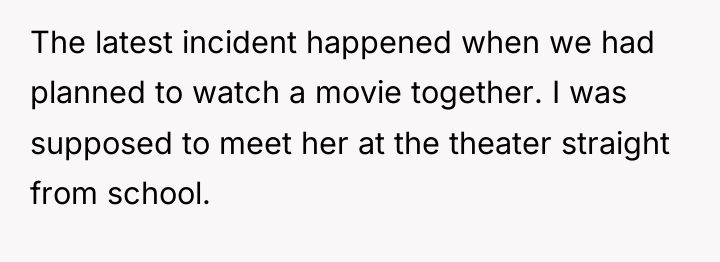 The latest incident happened when we had planned to watch...