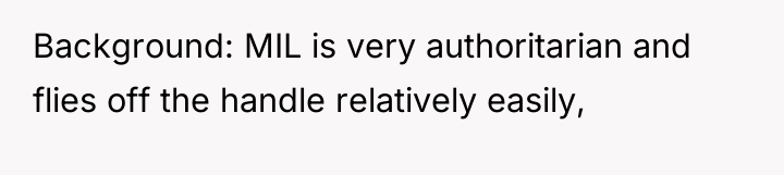 Background: MIL is very authoritarian and flies off the handle...