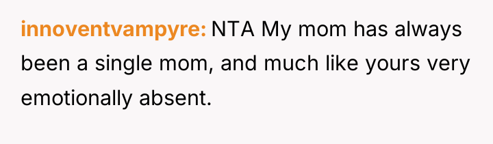 innoventvampyre NTA My mom has always been a single mom,...