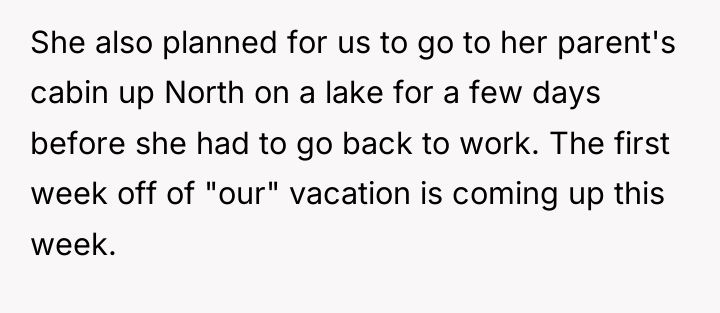 She also planned for us to go to her parent's...