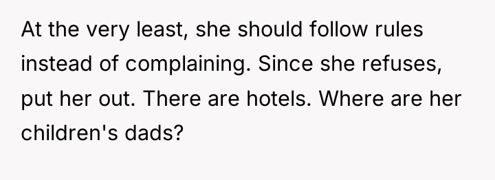 At the very least, she should follow rules instead of...