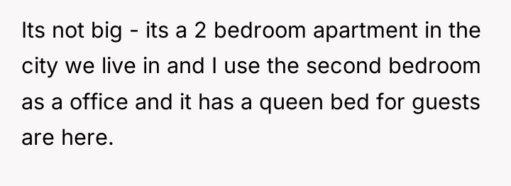 Its not big - its a 2 bedroom apartment in...