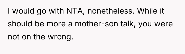 I would go with NTA, nonetheless. While it should be...