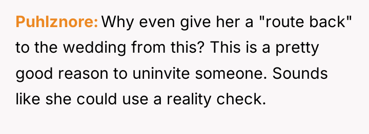 Puhlznore Why even give her a "route back" to the...