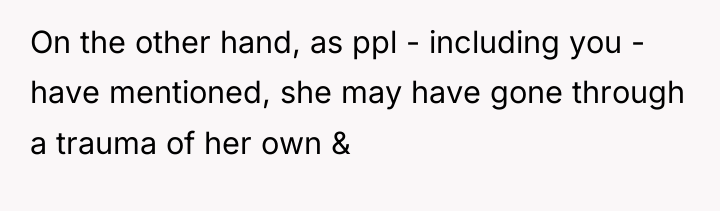 On the other hand, as ppl - including you -...