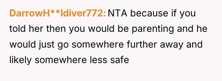 DarrowH**ldiver772 NTA because if you told her then you would...