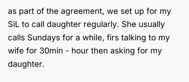 as part of the agreement, we set up for my...