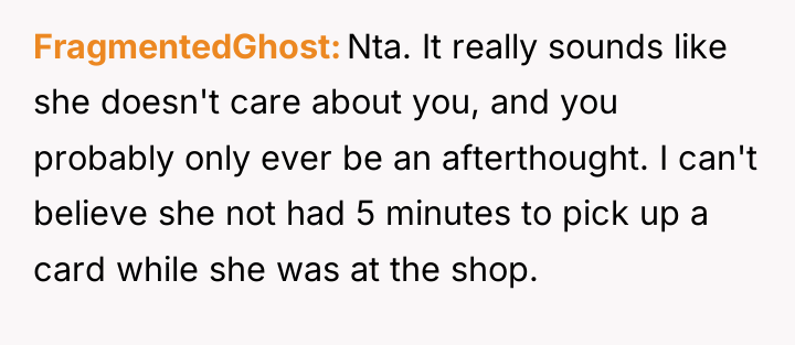 FragmentedGhost Nta. It really sounds like she doesn't care about...