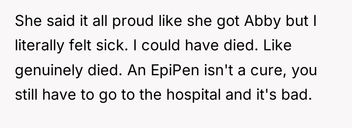 She said it all proud like she got Abby but...