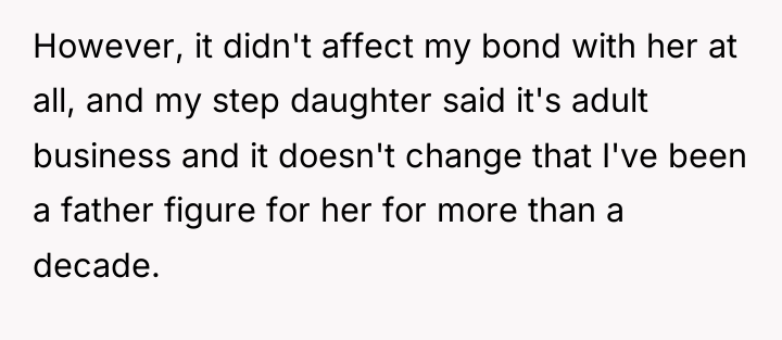 However, it didn't affect my bond with her at all,...