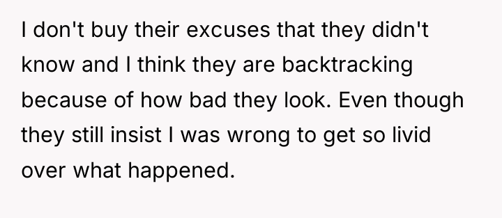 I don't buy their excuses that they didn't know and...