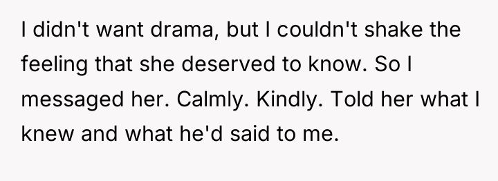 I didn't want drama, but I couldn't shake the feeling...
