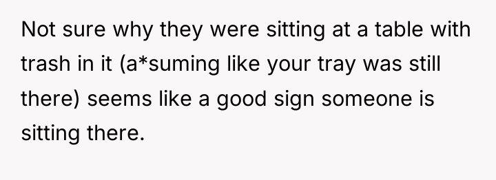 Not sure why they were sitting at a table with...
