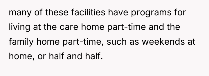 many of these facilities have programs for living at the...