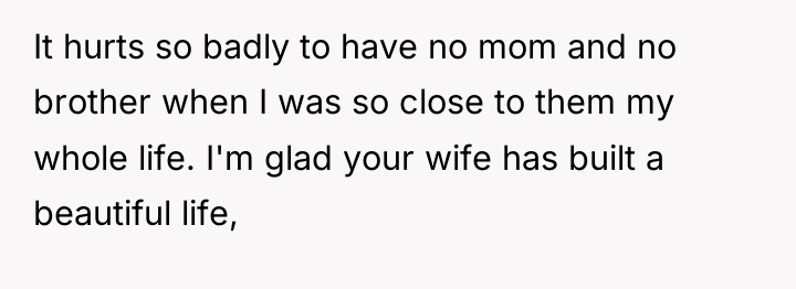 It hurts so badly to have no mom and no...
