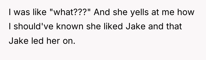 I was like "what???" And she yells at me how...