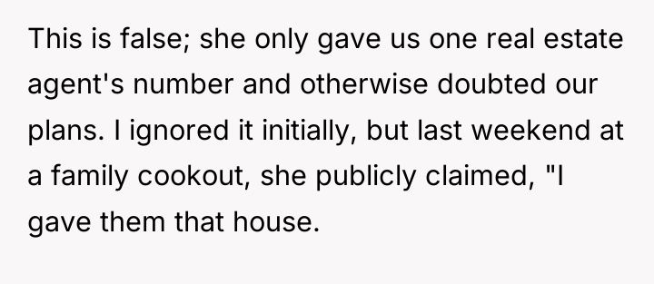This is false; she only gave us one real estate...