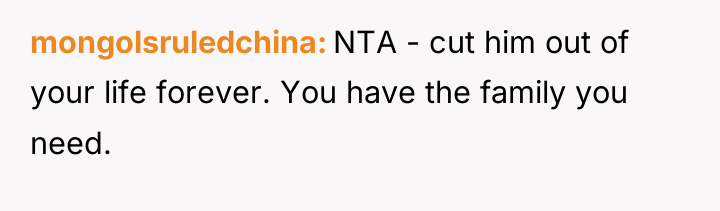mongolsruledchina NTA - cut him out of your life forever....