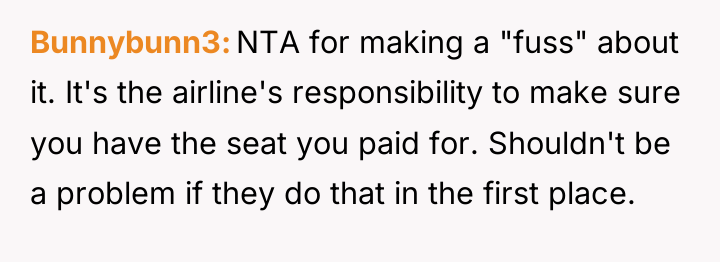 Bunnybunn3 NTA for making a "fuss" about it. It's the...