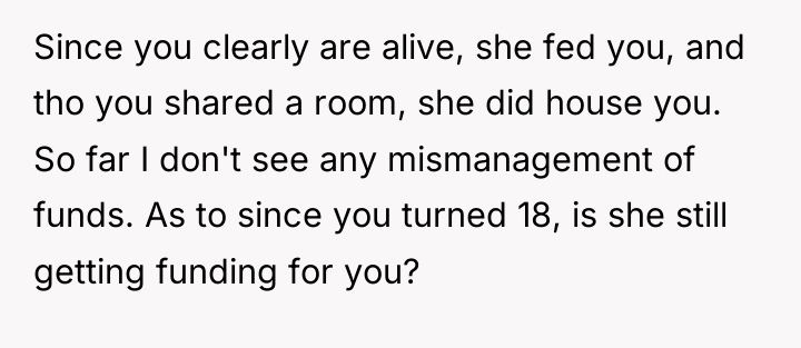 Since you clearly are alive, she fed you, and tho...