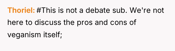 Thoriel #This is not a debate sub. We're not here...