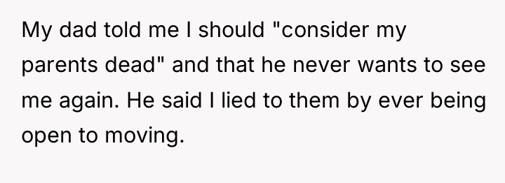 My dad told me I should "consider my parents dead"...