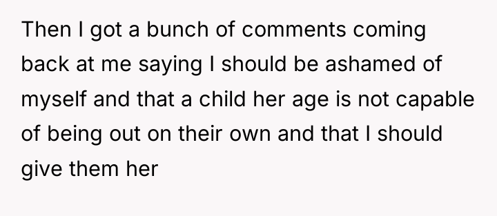 Then I got a bunch of comments coming back at...