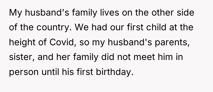 My husband's family lives on the other side of the...