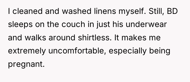 I cleaned and washed linens myself. Still, BD sleeps on...