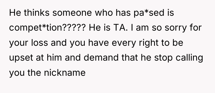 He thinks someone who has pa*sed is compet*tion????? He is...