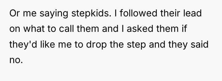 Or me saying stepkids. I followed their lead on what...