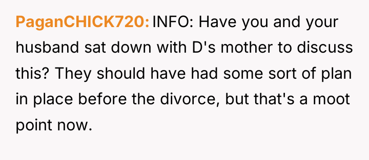 PaganCHICK720 INFO: Have you and your husband sat down with...