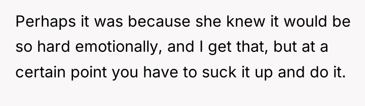 Perhaps it was because she knew it would be so...