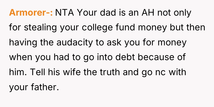 Armorer- NTA Your dad is an AH not only for...