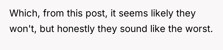 Which, from this post, it seems likely they won't, but...