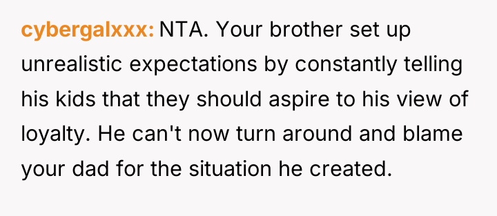 cybergalxxx NTA. Your brother set up unrealistic expectations by constantly...