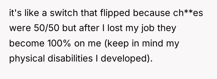 it's like a switch that flipped because ch**es were 50/50...